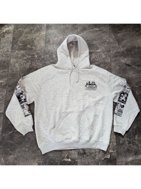 New Girl Order Tops - New Girl Order Gray Graphic Hoodie Size 20 / XXL
